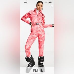 NEW ASOS Petite Pink Ski Suit Size 10